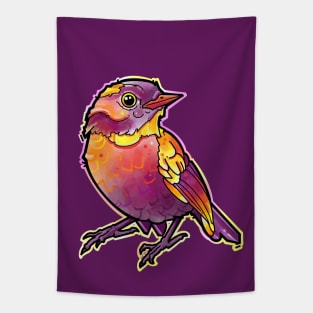 watercolor bird, cute and colorful Tapestry