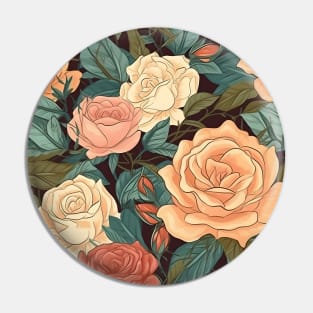 Mothers Day Embrace the Season with a Colorful Rose Flower Pattern Pin