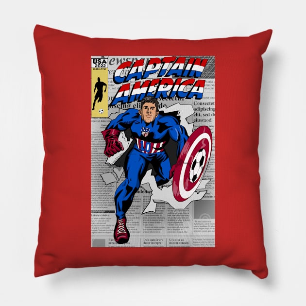 Captain Christian Pulisic Pillow by blakely737