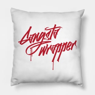 Gangsta Wrapper graffiti style word play Christmas Pillow