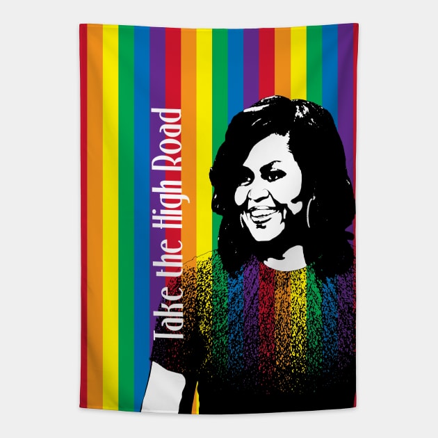 Michelle Obama Rainbow Tapestry by candhdesigns