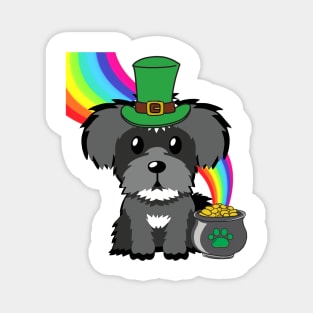 Funny schnauzer celebrates st patrick's day Magnet