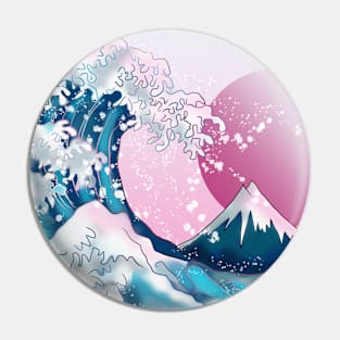 Wave off Kanagawa with a pink sunrise Pin