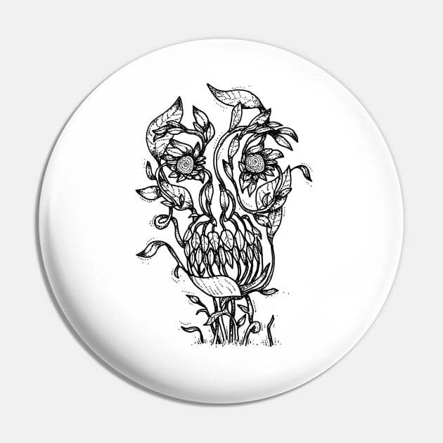 Flower Skull Pin by sixfootgiraffe