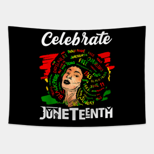 Juneteenth Afro Woman Black Queen African American Melanin Tapestry