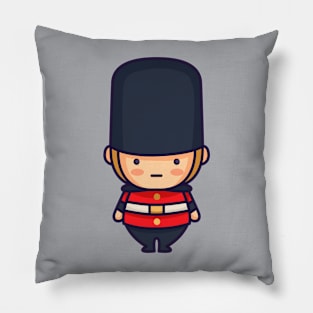 Cute British Royal Guard Cartoon Pillow