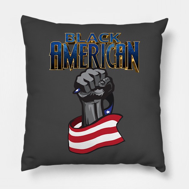 Black American - Blue Pillow by UnOfficialThreads