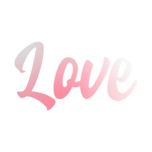 Love | Word Text | Pink Silver T-Shirt