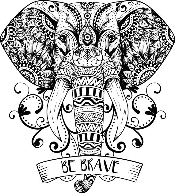 Elephant Mandala Kids T-Shirt by TomCage