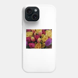 mixed flowers of bright colours in this glowing bouquet Phone Case