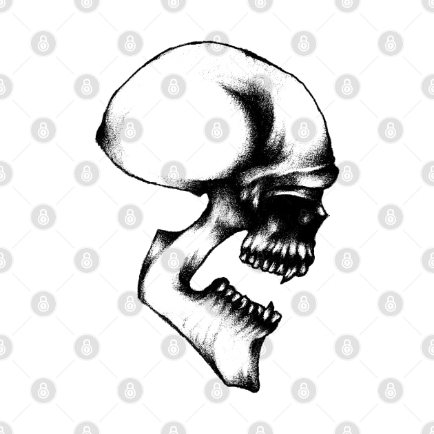 Sketch Devil Skull Tattoo Style Design Drawing Art Graphic by PugSwagClothing