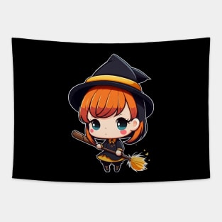 Cute But Witchy Chibi Witch Wicca Tapestry