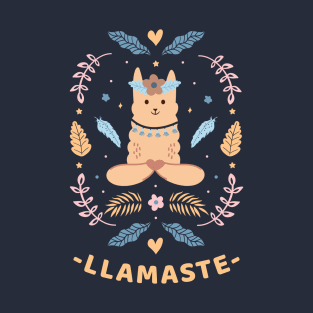 Llamaste | Cute Llama Yoga T-Shirt