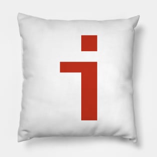 Letter i in Red Text Minimal Typography Pillow