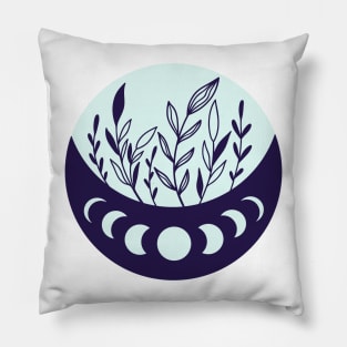 Flower Moon Silhouette Pillow