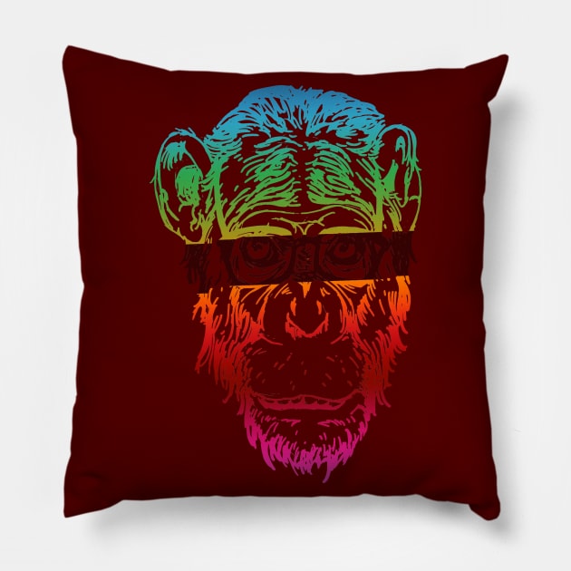 Enlightened Chimp Pillow by FallingSputnik