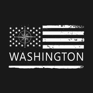 Us Flag Washington, Washington State Love T-Shirt