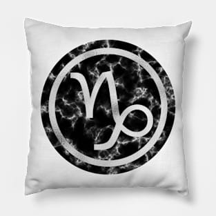 Black Marble Zodiac - Capricorn Pillow