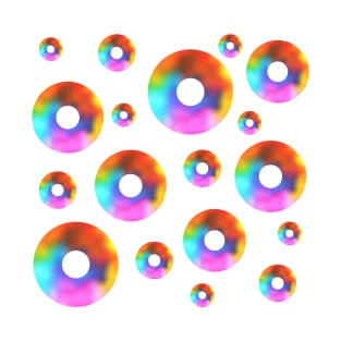 Rainbow Watercolor Donut Bubbles T-Shirt