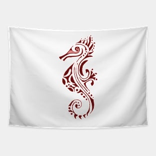 Seahorse red tattoo Tapestry