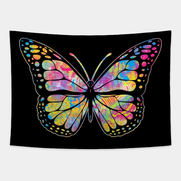 Pansexual Butterfly design Streetwear Graffiti Hand Drawn Tapestry by phoxydesign