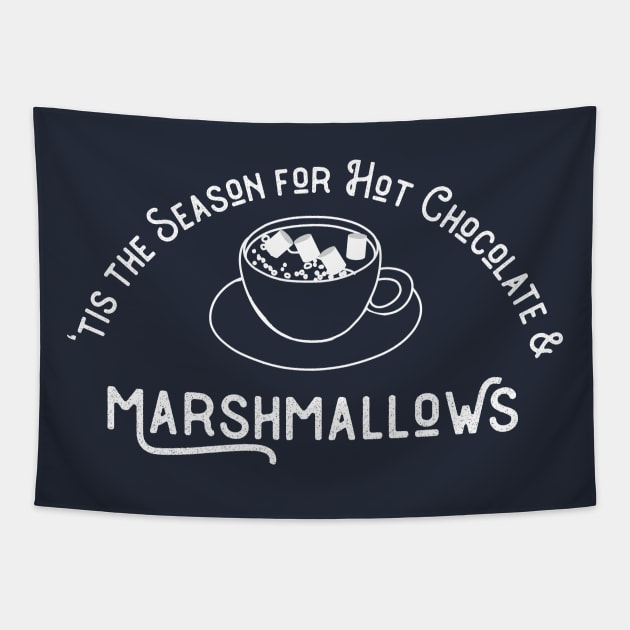 Marshmallow and Hot Chocolate Holiday Gift Tapestry by LovableDuck