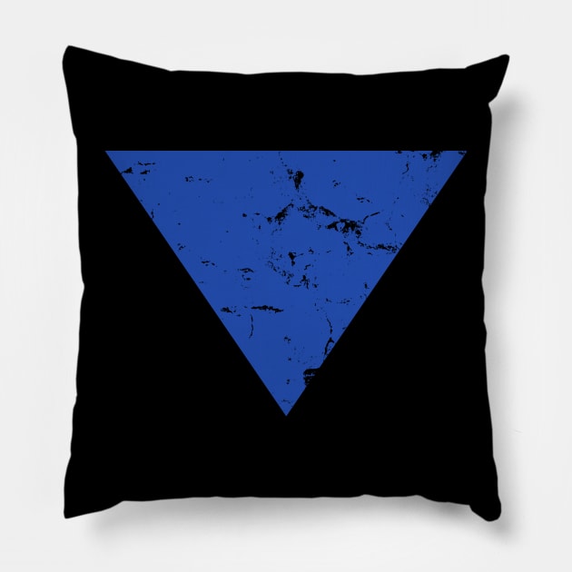 Blue Weathered Triangle Pillow by SpaceAlienTees