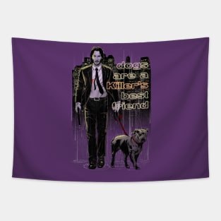 Dogs Are a Killer's Best Friend (Color Version) Tapestry