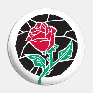 Stained Glass Rose Black Pin