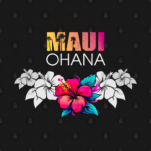 Maui Hawaii: Ohana (Family) on a Dark Background by Puff Sumo