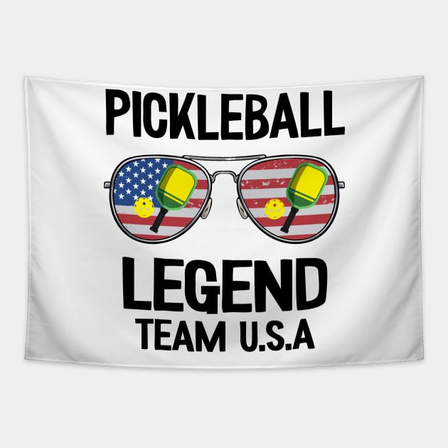 Pickleball Legend Team U.S.A Flag Sunglasses Pickle Ball Tapestry by Kuehni