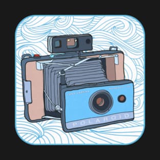 Pop Art Retro Vintage Polaroid 100 Folding Accordion Camera T-Shirt