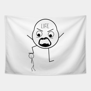 Guy with bad life - stick figures Tapestry