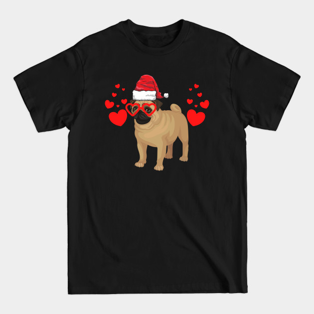 Disover Santa Hat-Wearing Pug Dog Funny Christmas Holiday - Christmas Pug - T-Shirt