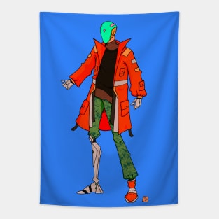 Cyberpunk Character Drawing Tapestry