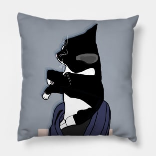 CUTE Tuxedo Cat oozing from his igloo  Copyright TeAnne Pillow