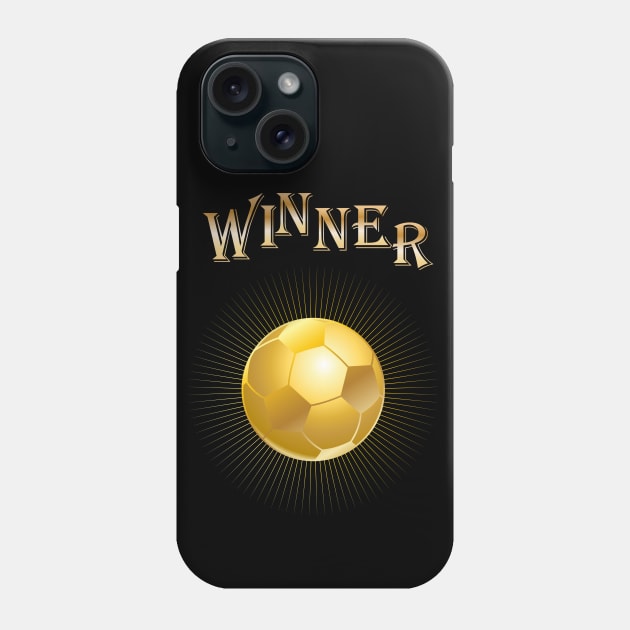 Soccer Winner Goal Award Cup Gold Football Ball Football Phone Case by sofiartmedia