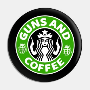 Guns and Coffee Pin