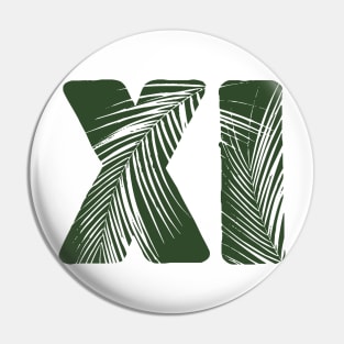 Xi Leaf Letters Pin