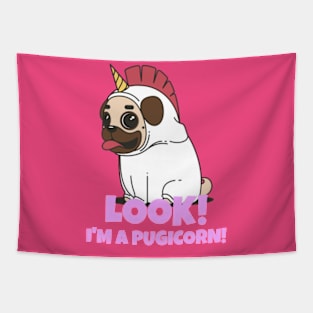 Look! I'm a pugicorn (half pug half unicorn) Tapestry