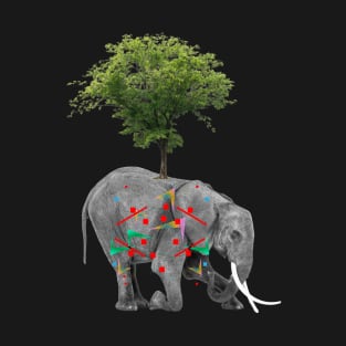 Tree Elephant Collage T-Shirt