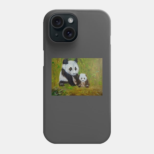 Panda and Baby Phone Case by jennyleeandjim