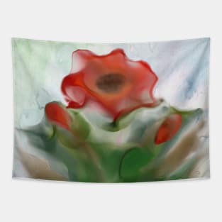 Poppy flower - botanical print Tapestry