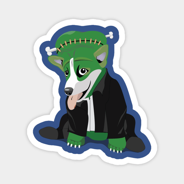 Corgi Frankenstein Magnet by Kanom-Tom