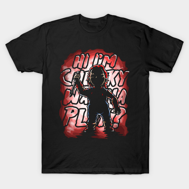 Chucky Wanna Play T-Shirt Child/'s Play Horror Movie Tee Men/'s All Sizes