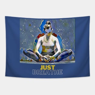 Just Breathe (yoga pose holding feet together) Tapestry