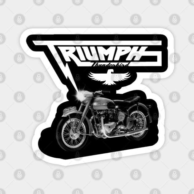 Vintage Triumph Thunderbird Motorcycle MotorManiac Magnet by MotorManiac