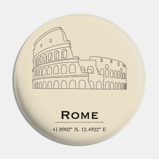 Italy Colosseum coordinates sticker Pin