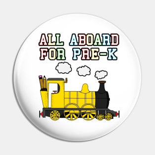 All Aboard For Pre-K Steam Train (Yellow) Pin