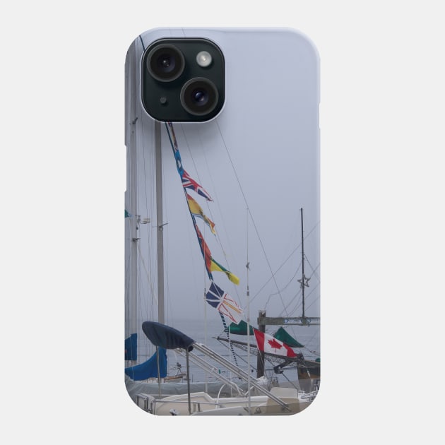 Sailboat Flags at Harbor Phone Case by KarenZukArt